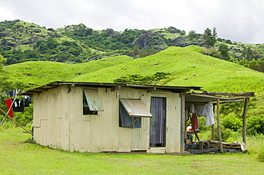 A tin shack house on Fiji, Pacific