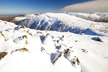 Snow on Red Screes in the Lake District National Park, Cumbria, England, United Kingdom, Europe