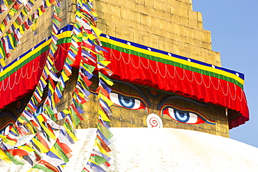 The Boudhanath Stupa, one of the holiest Buddhist sites in Kathmandu, UNESCO World Heritage Site, Nepal, Asia