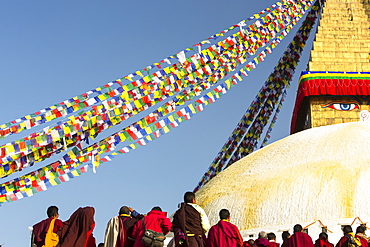 The Boudhanath Stupa, one of the holiest Buddhist sites in Kathmandu, UNESCO World Heritage Site, Nepal, Asia