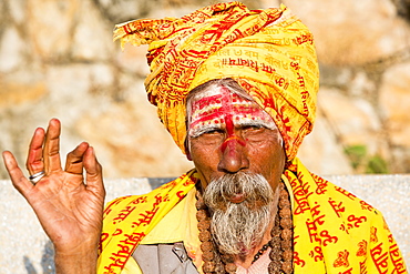 Sadhu (Hindu holy man) in Kathmandu, Nepal, Asia