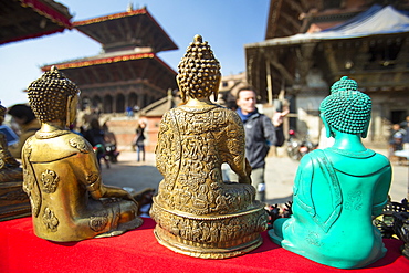 Nepalese goods for sale at a stall in Durbar Square, Patan, UNESCO World Heritage Site, Kathmandu, Nepal, Asia