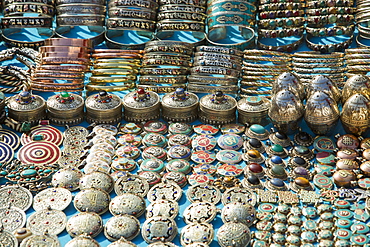 Nepalese Jewellery on a stall in Kathmandu, Nepal, Asia