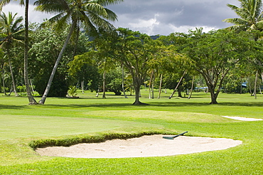 A golf course in an exclusive holiday complex near Nadi on Fiji, Pacific