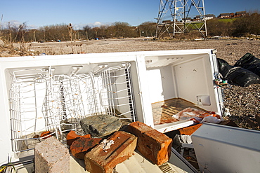 Fly tipping in Barrow in Furness, Cumbria, England, United Kingdom, Europe