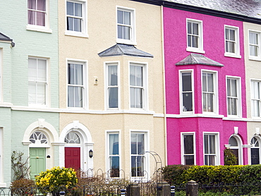 A row of terraced houses in Beaumaris, Anglesey, Wales, United Kingdom, Europe