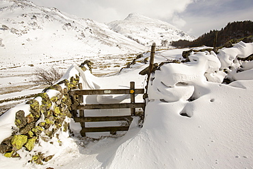 Helvellyn in snow during the extreme winter weather in late March 2013, Lake District National Park, Cumbria, England, United Kingdom, Europe