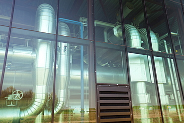 A combined heat and power plant providing hot water for space heating in Almere, Netherlands, Europe