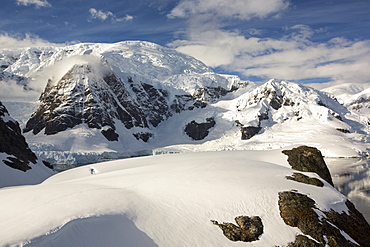 Mount Walker in Paradise Bay off Graham Land on the Antarctic Peninsular. the Peninsular is one of the most rapidly warming places on the planet.