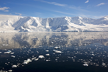 The Gerlache Strait separating the Palmer Archipelago from the Antarctic Peninsular off Anvers Island. The Antartic Peninsular is one of the fastest warming areas of the planet.