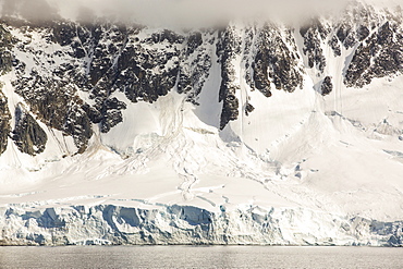 The Gerlache Strait separating the Palmer Archipelago from the Antarctic Peninsular off Anvers Island. The Antartic Peninsular is one of the fastest warming areas of the planet.