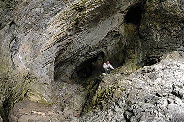 Cave interior, Paviland Cave, Gower, West Glamorgan, Wales, UK, Europe