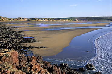 Low tide, Beach, Freshwater West, Pembrokeshire Coast, West Wales