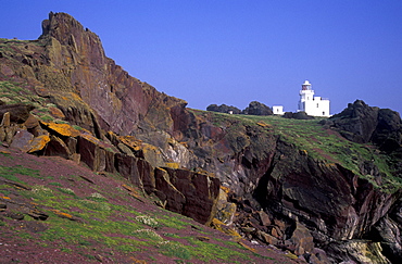 Lighthouse, Skokholm Island, Pembrokeshire, West Wales, UK     (rr)