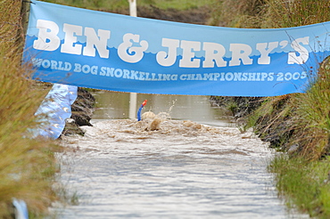 Competitor in the Annual World Bog Snorkelling Championships