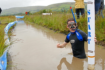 Competitor in the Annual World Bog Snorkelling Championships