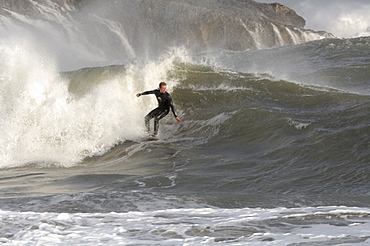 Surfing, Broad Haven South, Pembrokeshire, Wales, UK, Europe