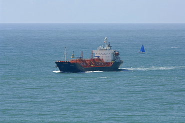 Oil tanker entering Milford Haven, Wales, UK