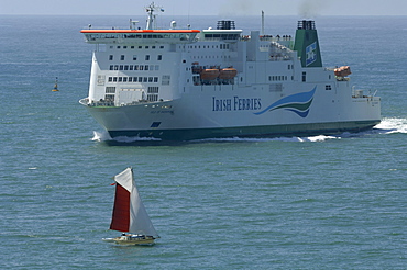 Irish Seas ferry entering Milford Haven, Wales, UK