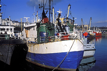 Fishing boats alongside quay, Milford Docks, Milford Haven, Pembrokeshire