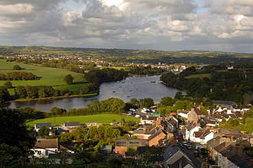 St Dogmaels town and River Teifi, Pembrokeshire, Wales, UK, Europe