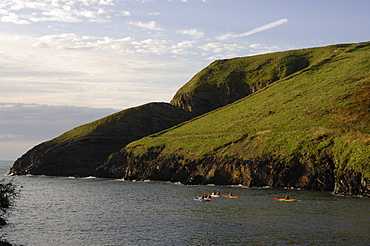 Canoeing, Ceibwr Bay, Pembrokeshire, Wales, UK, Europe