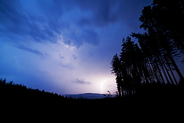 Thunderstorm, lightning, White Carpathians, Czech Republic, Europe