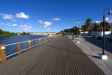 Walkway by Preguicas river, Barreirinhas, Maranhao, Brazil, South America