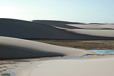 Sand dunes and lake of Lencois Maranhenses National Park, Santo Amaro, Maranhao, Brazil, South America