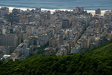 Aerial view of Copacabana neighborhood, Rio de Janeiro, Brazil, South America