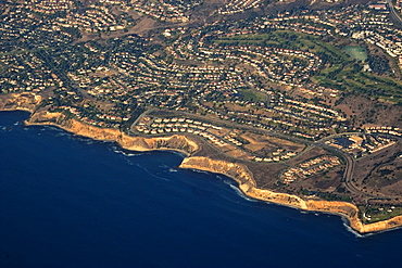 Aerial view of Palos Verdes coastline, California, United States of America, North America