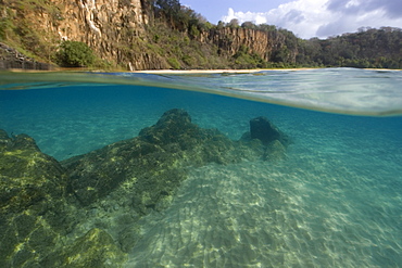 Underwater view of Sancho Bay, Fernando de Noronha, Brazil, South America