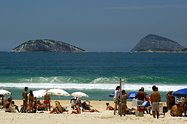 Ipanema beach with Cagarras Islands on background, Rio de Janeiro, Brazil, South America