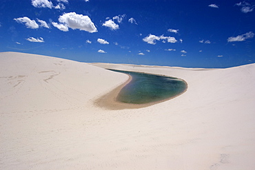 Lake at Parque Nacional dos Lencois Maranhenses, Maranhao, Brazil, South America