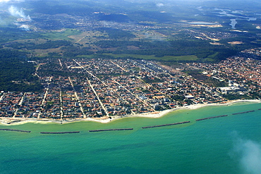 Aerial view of Pernambuco's northern coastline, Brazil, South America