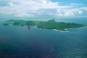 Aerial view of Fernando de Noronha archipelago, UNESCO World Heritage Site, Pernambuco, Brazil, South America