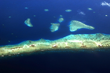 Aerial view of atoll, Kuwajelein, Marshall Islands, Micronesia, Pacific