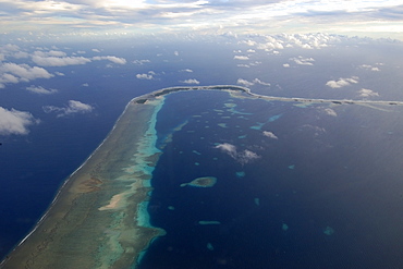 Aerial view of atoll, Kuwajelein, Marshall Islands, Micronesia, Pacific