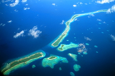 Aerial view of atoll, Kuwajelein, Marshall Islands, Micronesia, Pacific