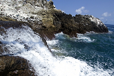 Seawater flowing, St. Peter and St. Paul's rocks, Brazil, South America