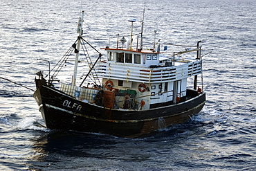 Commercial fishing boat, St. Peter and St. Paul's rocks, Brazil, South America