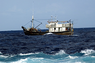 Commercial fishing boat, St. Peter and St. Paul's rocks, Brazil, South America