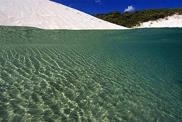 Sand dunes filled with rain water, Lencois Maranhenses, Maranhao, Brazil, South America