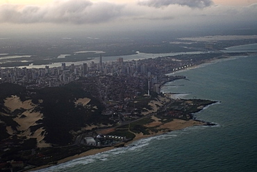 Aerial view of the coastal city of Natal, Rio Grande do Norte,  Brazil, South America