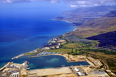 Aerial view of Oahu's west coast, Hawaii, United States of America, Pacific