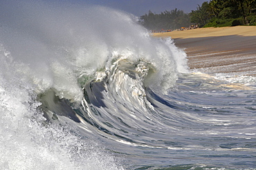 Waves crashing at Banzai Pipeline, Ehukai Beach Park, Oahu, Hawaii, United States of America, Pacific