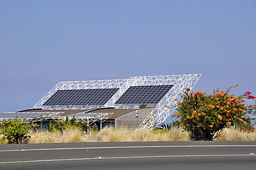 Solar panel next to road, Kailua-Kona, Big Island, Hawaii, United States of America, Pacific
