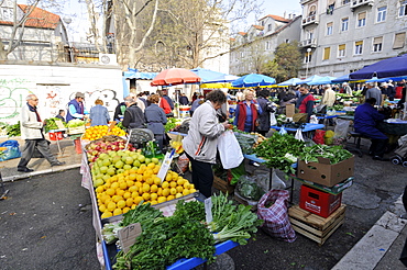 Vegetables for sale at open market, Split, Croatia, Europe