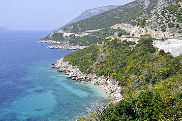 Dalmatian shoreline and Adriatic Sea near Dubrovnik, Croatia, Europe