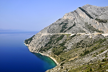 Dalmatian shoreline and Adriatic Sea south of Omis, Croatia, Europe